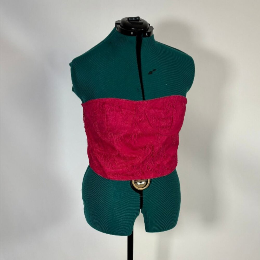 Pretty Little Thing Hot Pink Bustier Style Tube Top NWT